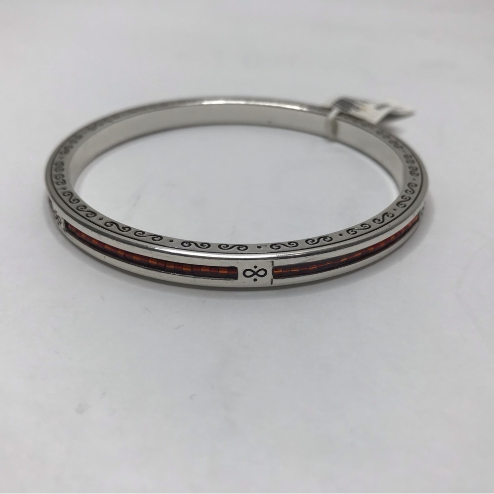 New BRIGHTON Infinity Silver Orange Beaded Bangle